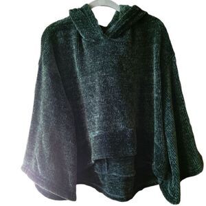 Dark Green Super Soft Bell Sleeve Pullover Hoodie Swaeter Size L